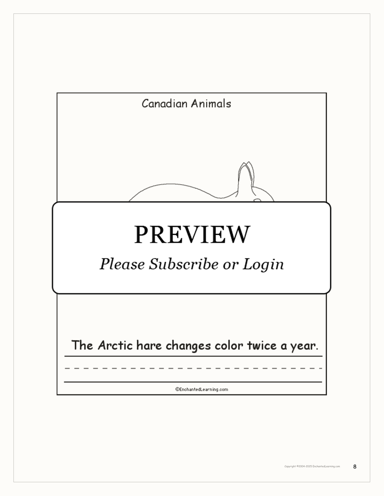 Canadian Animals: Printable Book interactive printout page 8