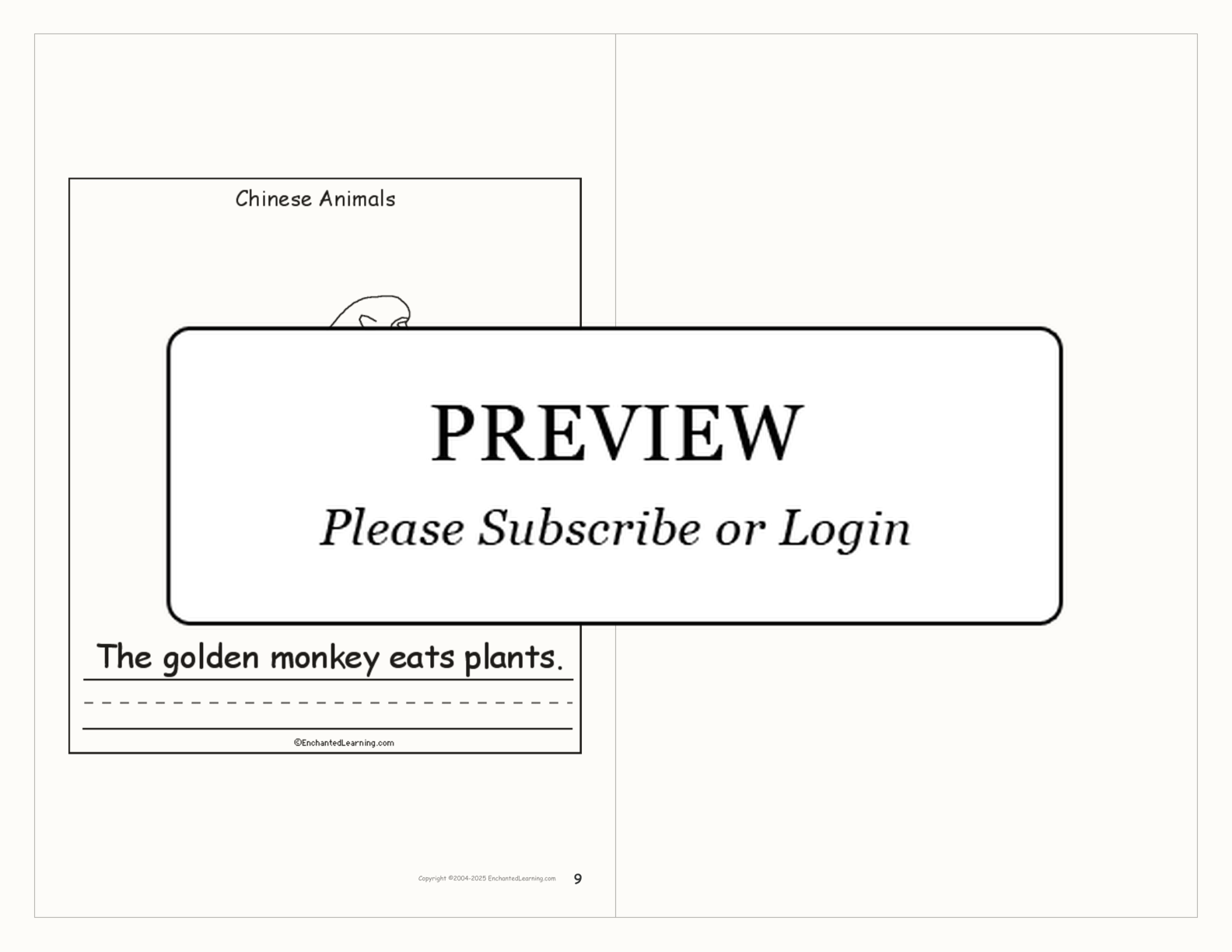 Chinese Animals: Printable Book interactive printout page 5