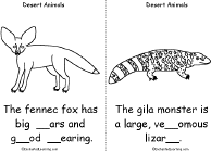 Search result: 'Desert Animals Book, A Printable Book: Fennec Fox, Gila Monster'