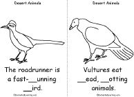 Search result: 'Desert Animals Book, A Printable Book: Roadrunner, Vulture'