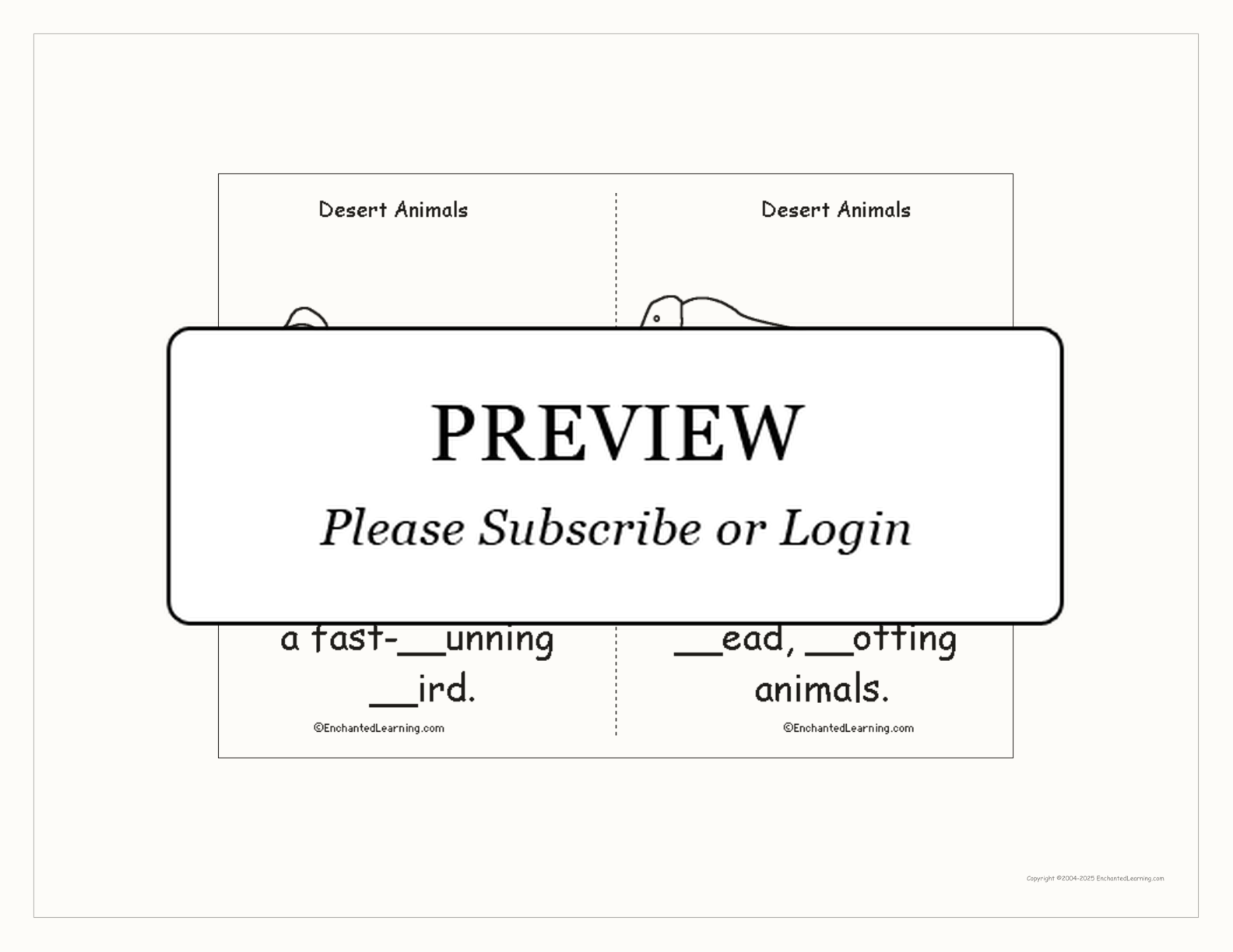 Desert Animals Book interactive printout page 7