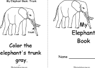 Search result: 'Elephant Book, A Printable Book: Cover, Trunk'