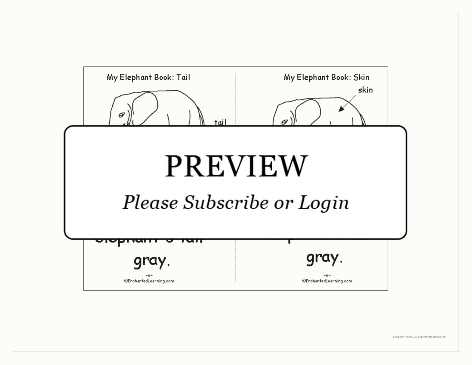 Elephant Printable Book interactive printout page 5