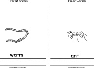 Search result: 'Forest Animals Book, A Printable Book: Worm, Ant'