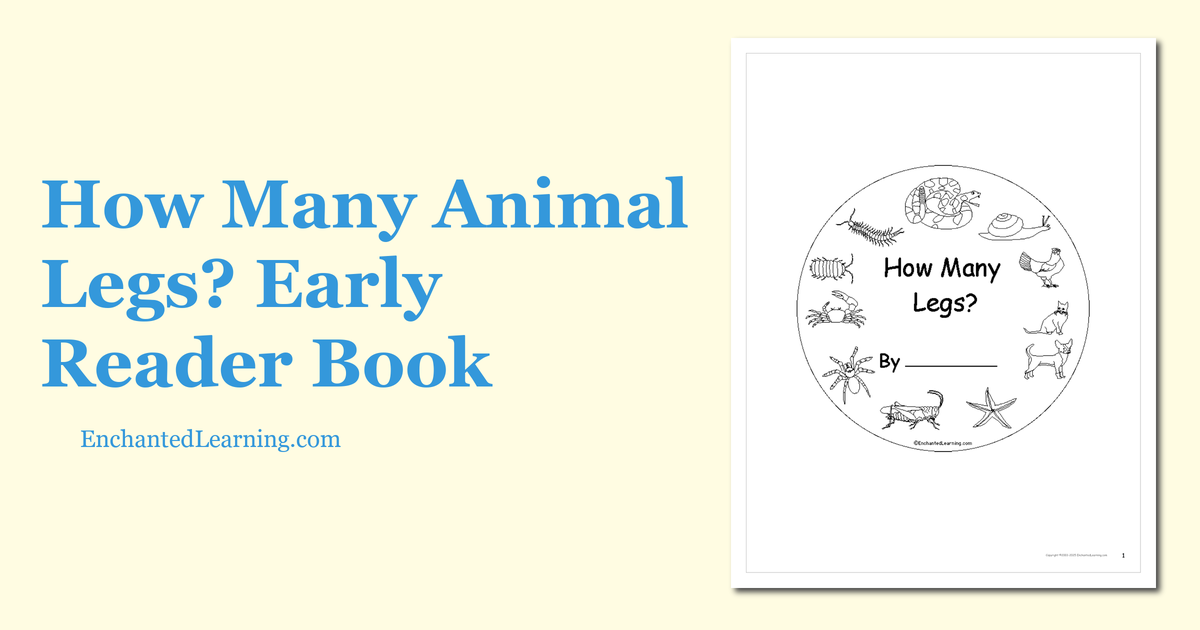 How Many Animal Legs? Early Reader Book Enchanted Learning
