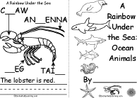 Sea Animals Chart With Names