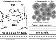 Search result: 'A Rainbow Under the Sea: Ocean Animals Book, A Printable Book: Blue Tuna, Purple Sea Urchin'