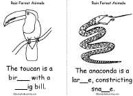 Search result: 'Rain Forest Animals Book, A Printable Book: Toucan, Anaconda'
