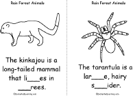 Search result: 'Rain Forest Animals Book, A Printable Book: Kinkajou, Tarantula'