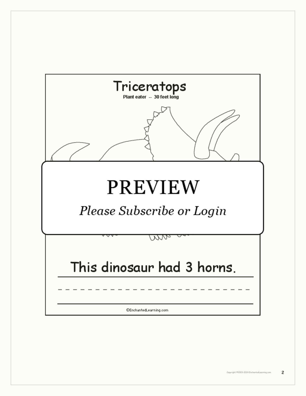 This Dinosaur... Early Reader Book interactive printout page 2