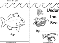 Search result: 'Under the Sea Book, A Printable Book: Cover, Fish'