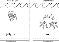Search result: 'Under the Sea Book, A Printable Book: Jellyfish, Crab'