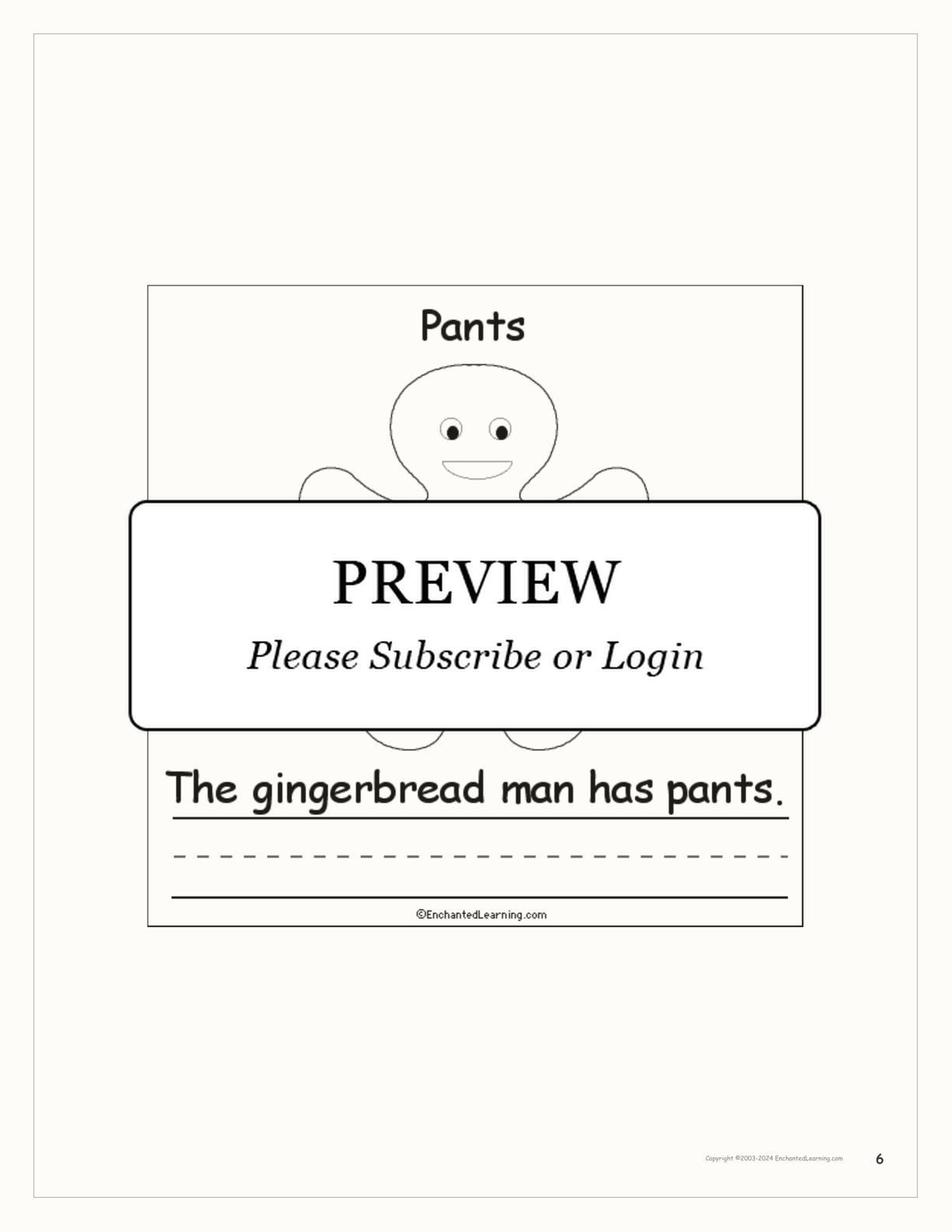 The Gingerbread Man's Clothes: Early Reader Book interactive worksheet page 6