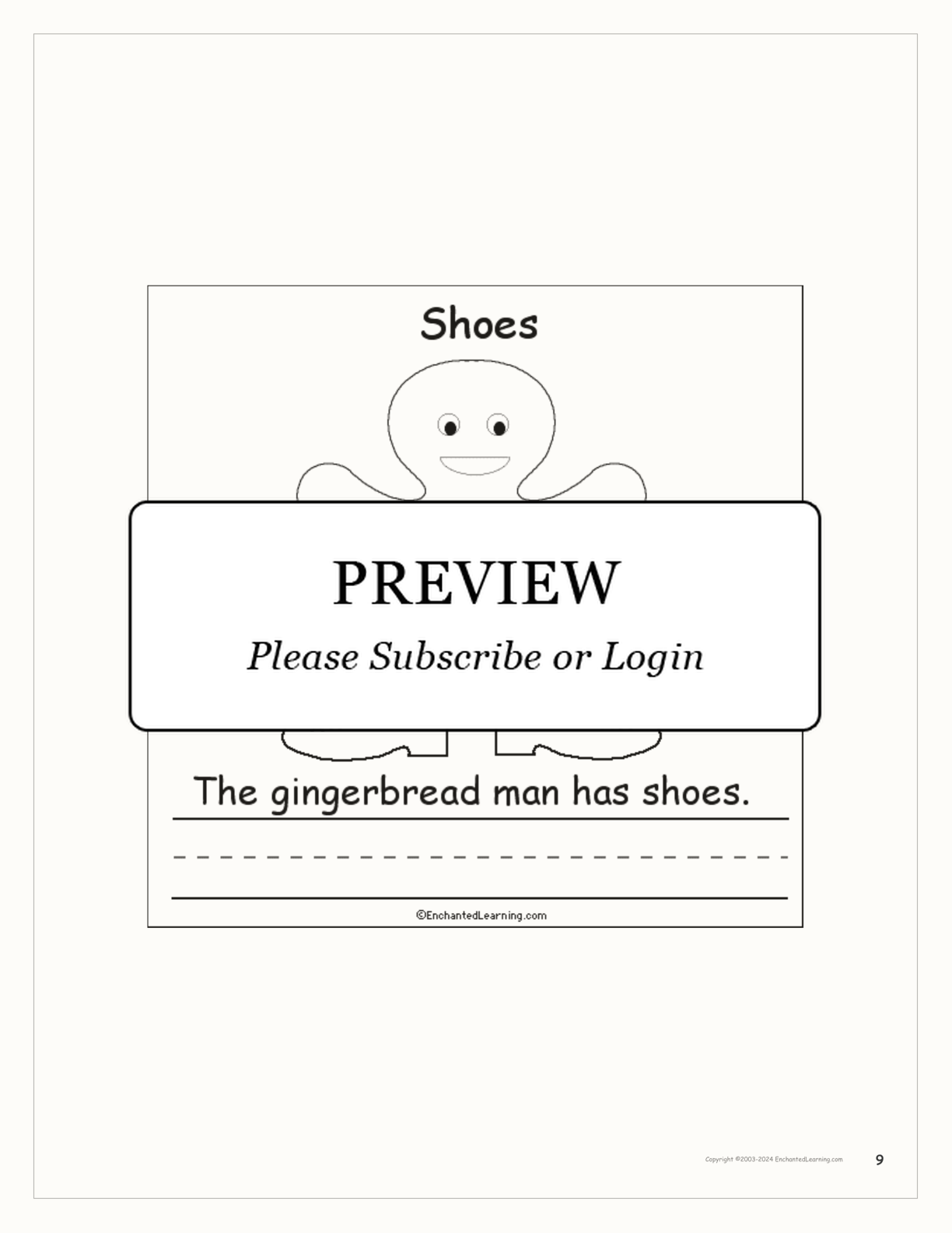 The Gingerbread Man's Clothes: Early Reader Book interactive worksheet page 9