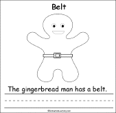 Search result: 'The Gingerbread Man's Clothes Early Reader Book: Belt Page'