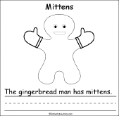 Search result: 'The Gingerbread Man's Clothes Early Reader Book: Mittens Page'