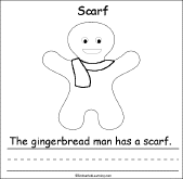 Search result: 'The Gingerbread Man's Clothes Early Reader Book: Scarf Page'