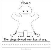 Search result: 'The Gingerbread Man's Clothes Early Reader Book: Shoes Page'