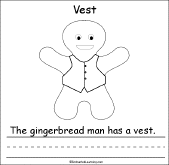 Search result: 'The Gingerbread Man's Clothes Early Reader Book: Vest Page'