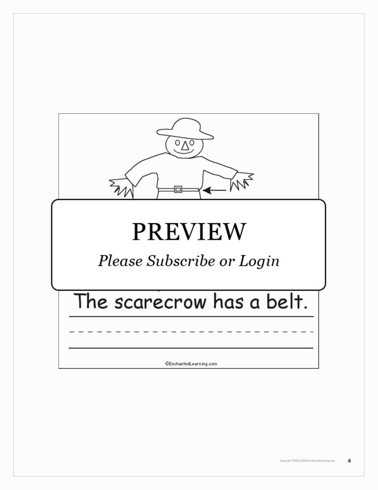 The Scarecrow's Clothes interactive printout page 4