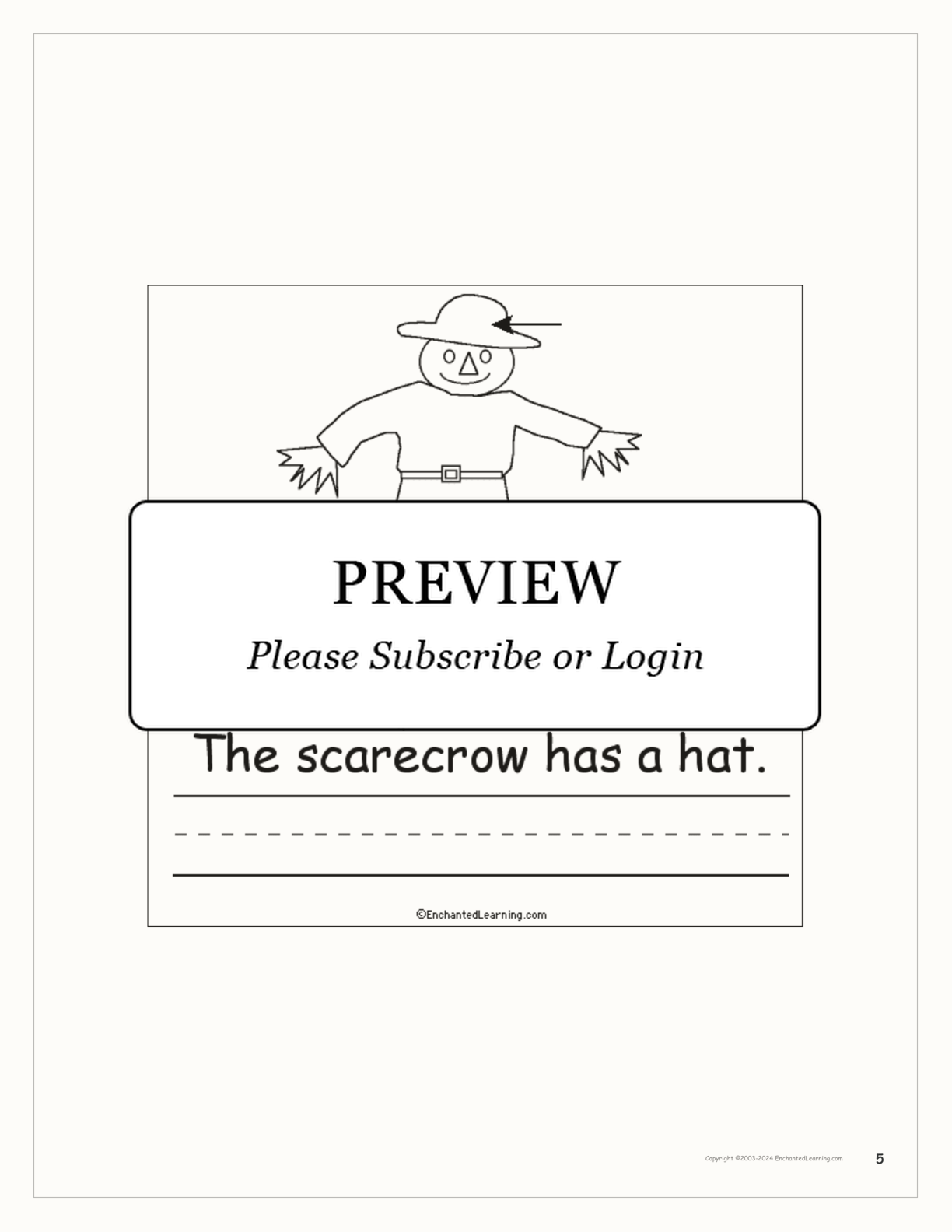 The Scarecrow's Clothes interactive printout page 5