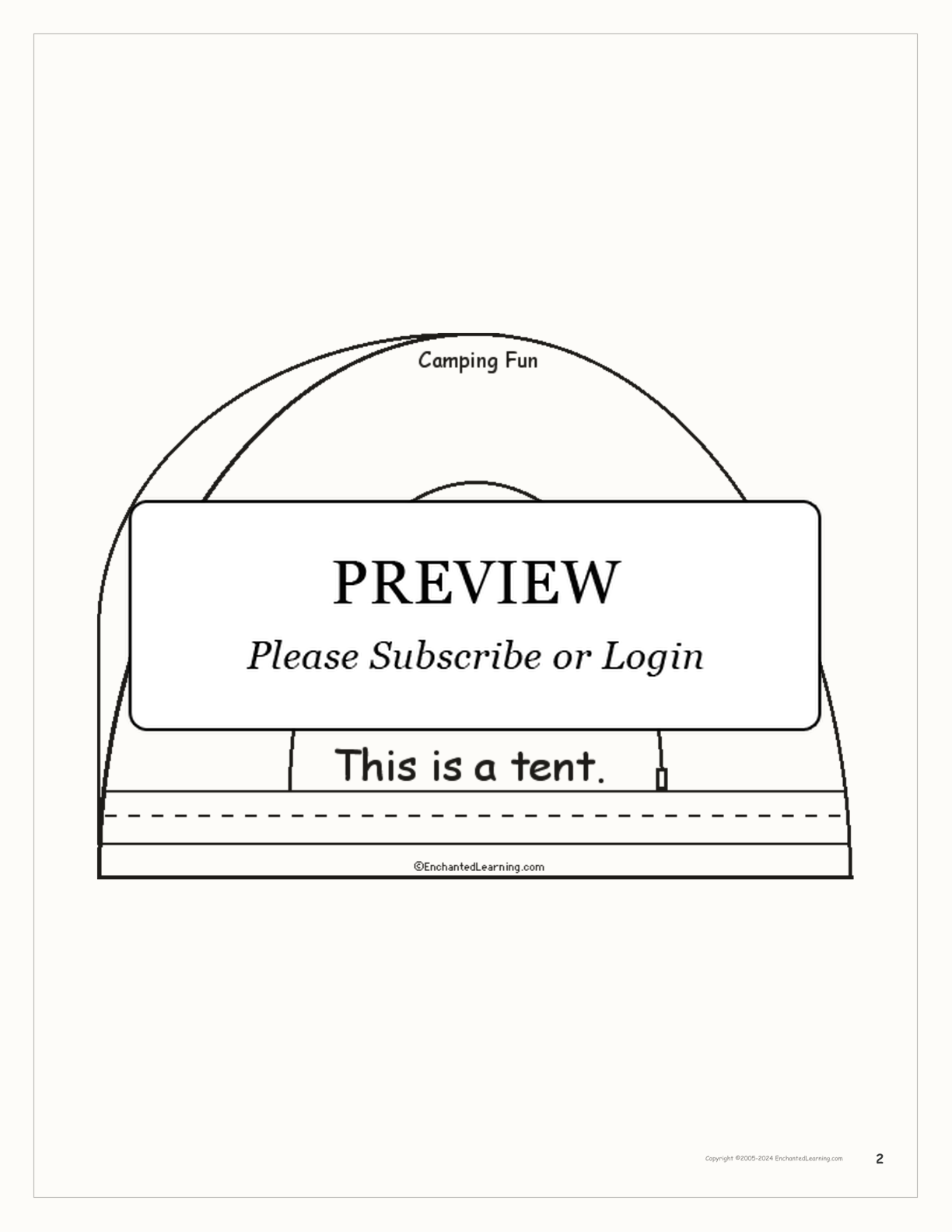Camping Fun - Printable Book interactive worksheet page 2