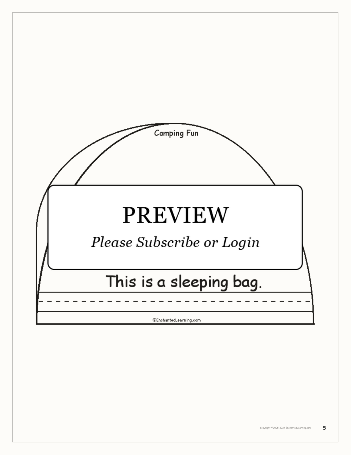 Camping Fun - Printable Book interactive worksheet page 5