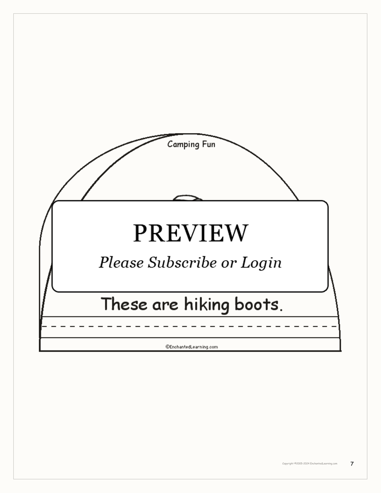 Camping Fun - Printable Book interactive worksheet page 7