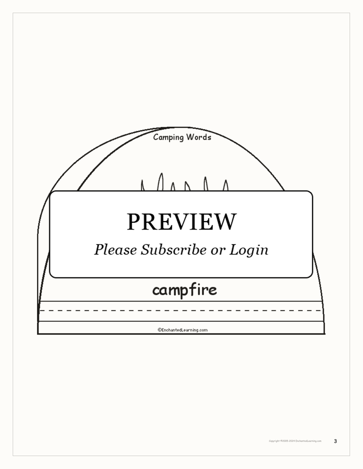 Camping Words - Printable Book interactive worksheet page 3