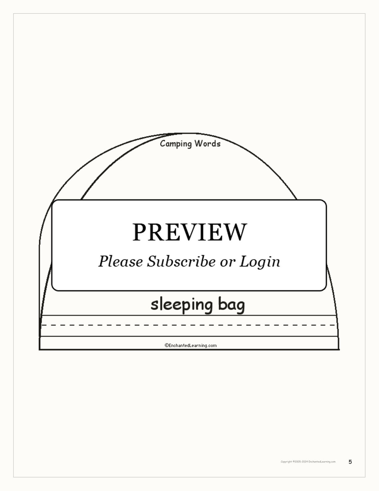 Camping Words - Printable Book interactive worksheet page 5