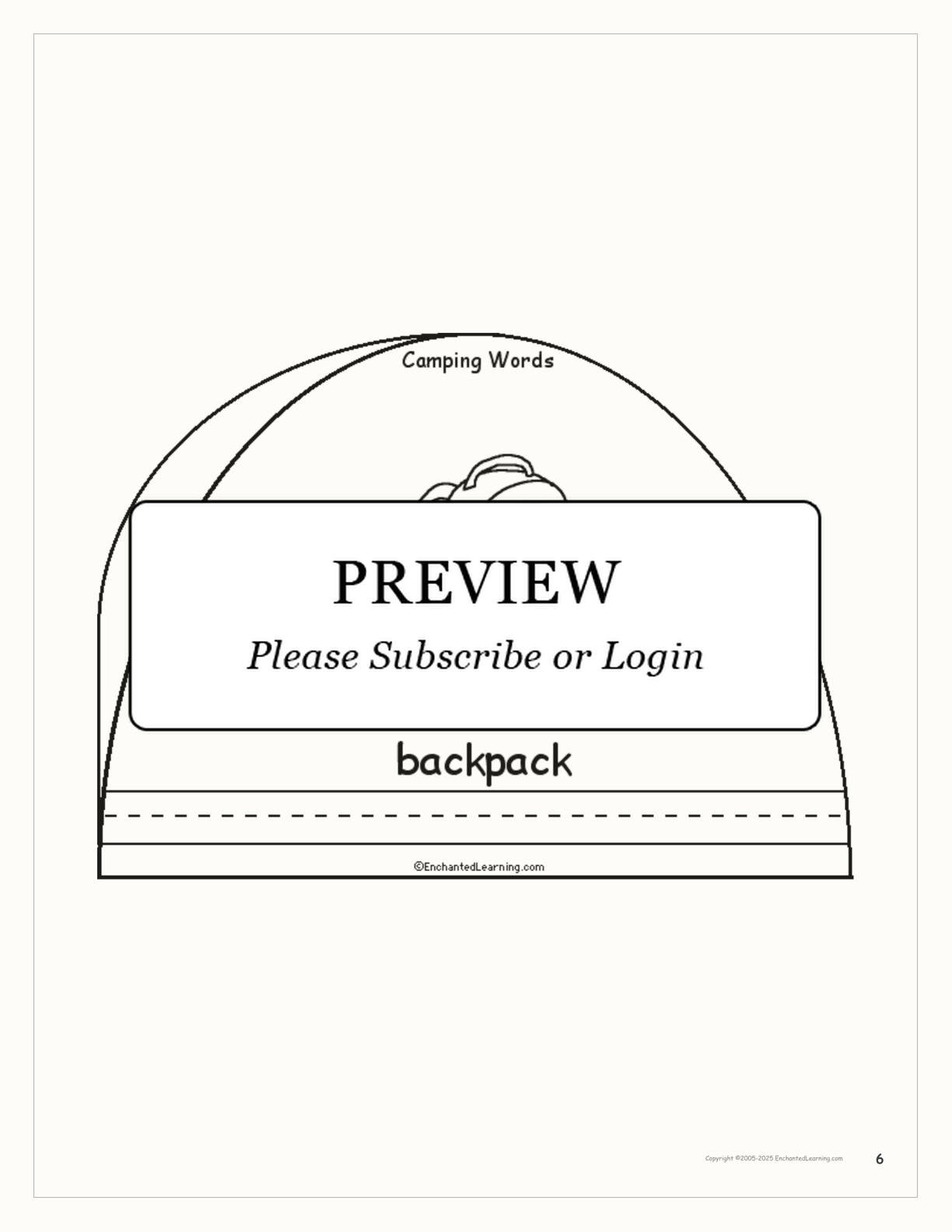 Camping Words - Printable Book interactive worksheet page 6