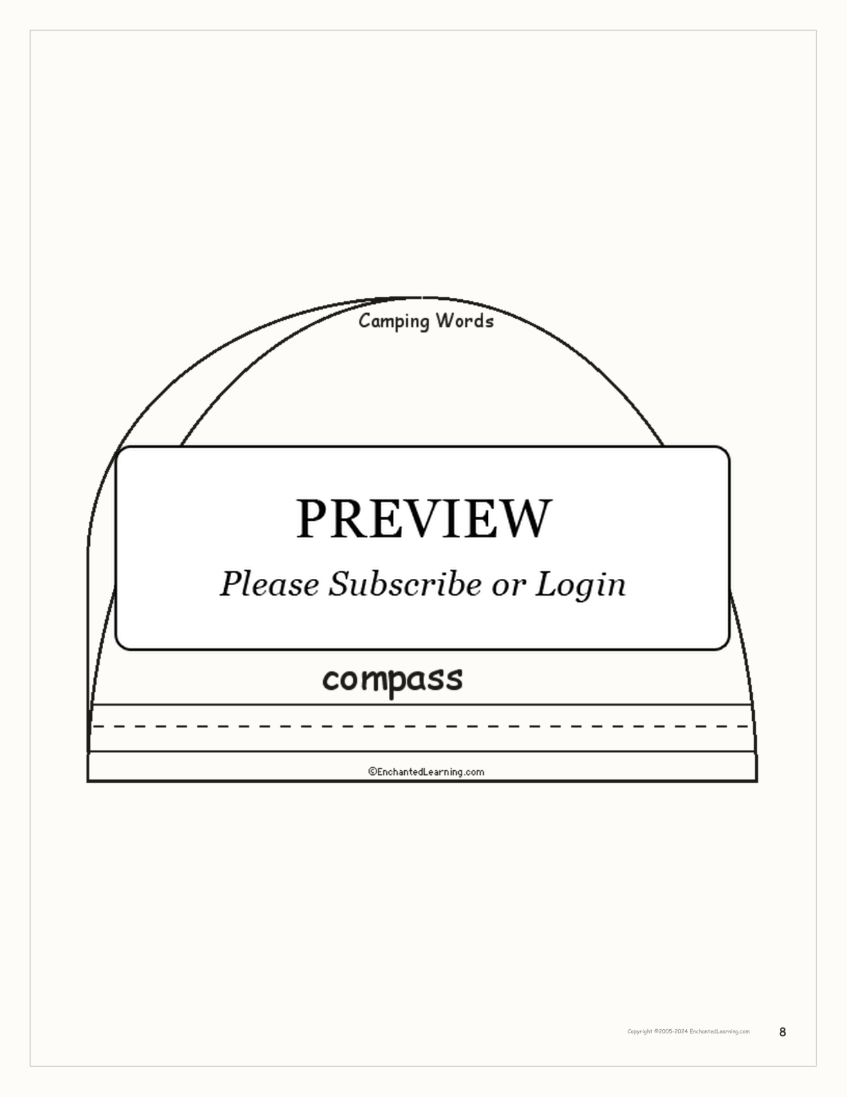 Camping Words - Printable Book interactive worksheet page 8