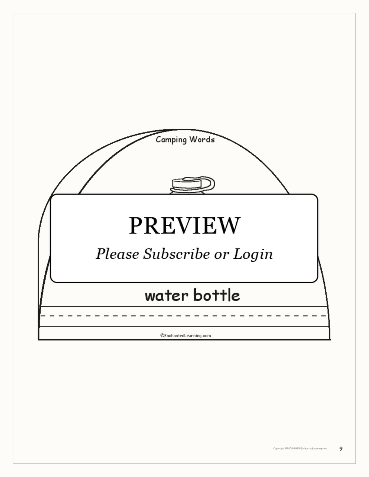 Camping Words - Printable Book interactive worksheet page 9