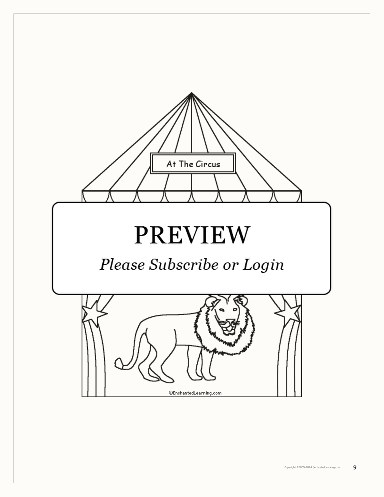 'At the Circus' Printable Book interactive worksheet page 9