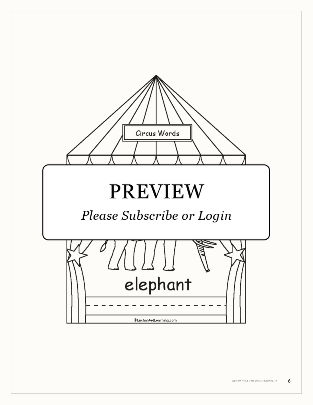 Circus Words - Printable Book interactive worksheet page 6