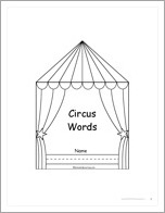 Search result: 'Circus Words - Printable Book'