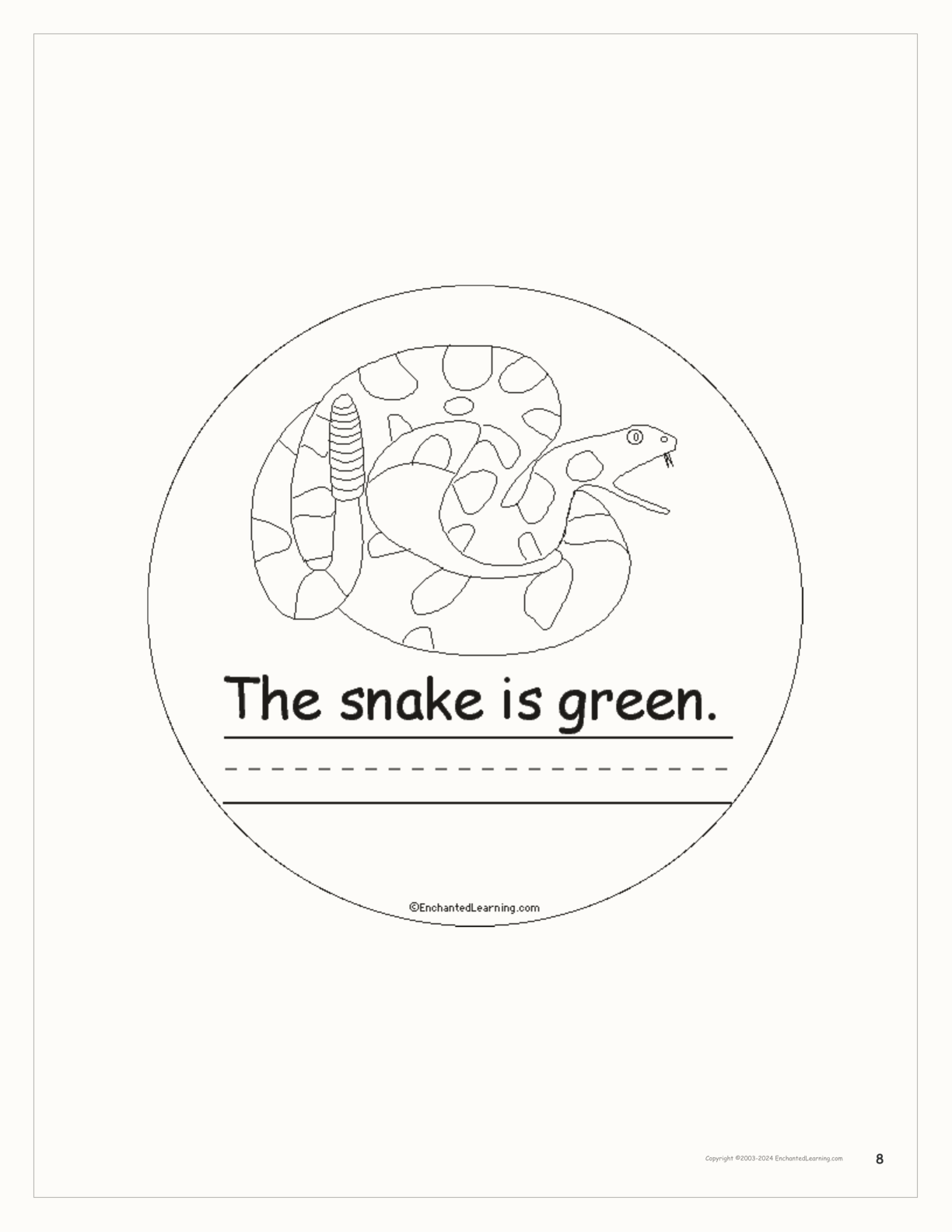 Green Things: Printable Color Book interactive worksheet page 8