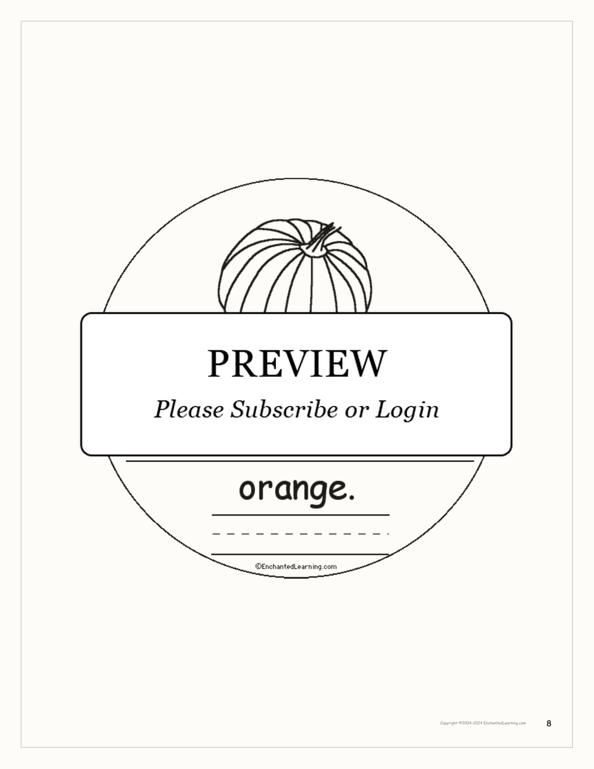 Orange Color Book interactive worksheet page 8