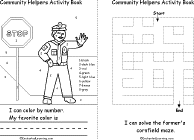 Search result: 'Community Helpers Activity Book, A Printable Book: Color by Number, Maze'