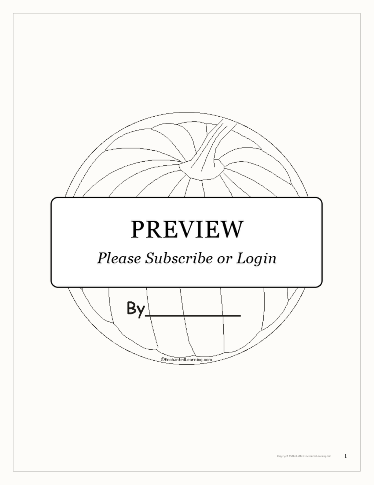 Pumpkin to Jack-o'-Lantern interactive printout page 1