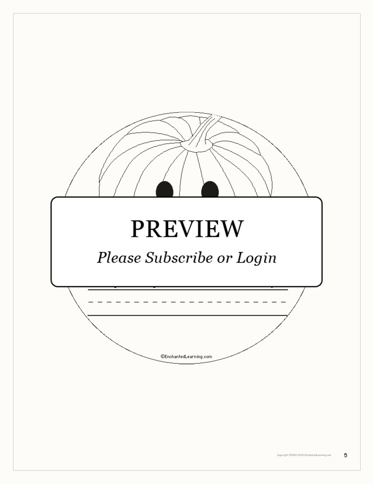 Pumpkin to Jack-o'-Lantern interactive printout page 5