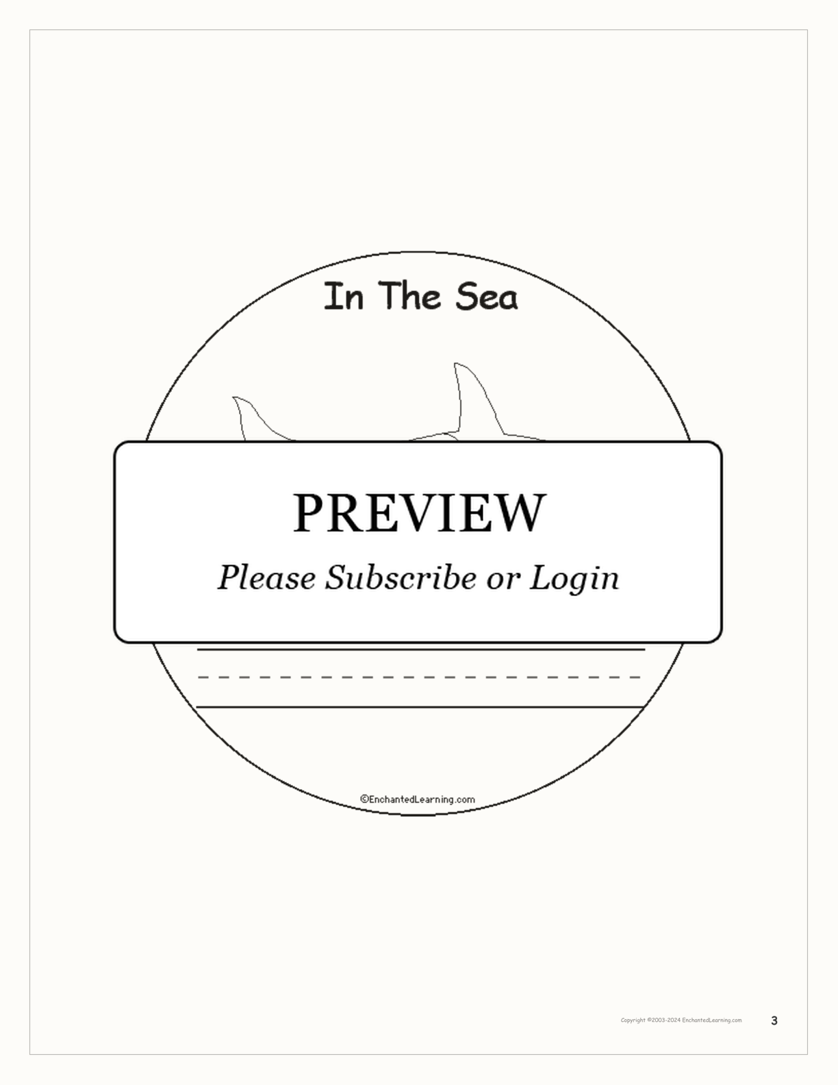 In The Sea: Early Reader Book interactive printout page 3