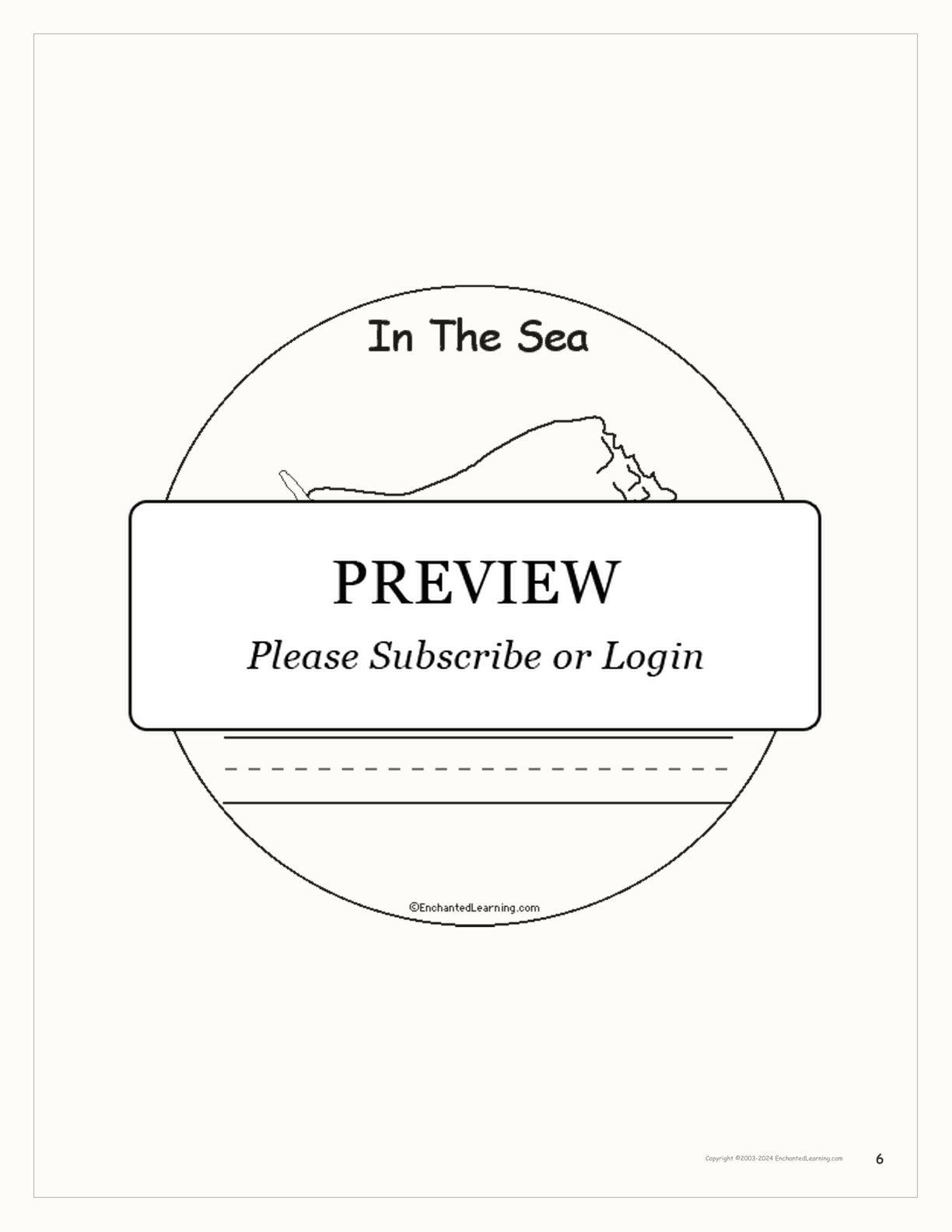 In The Sea: Early Reader Book interactive printout page 6