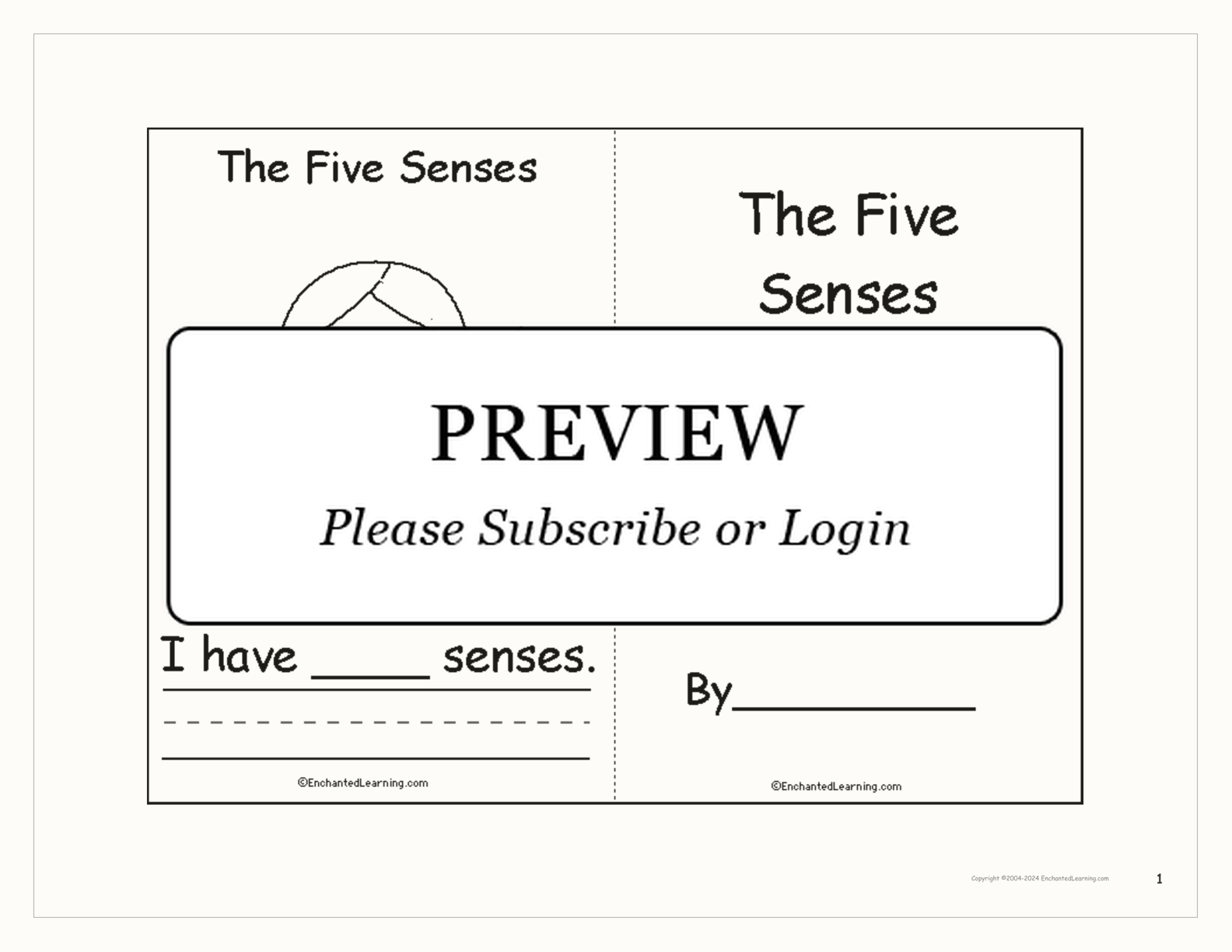The Five Senses - Printable Book interactive worksheet page 1
