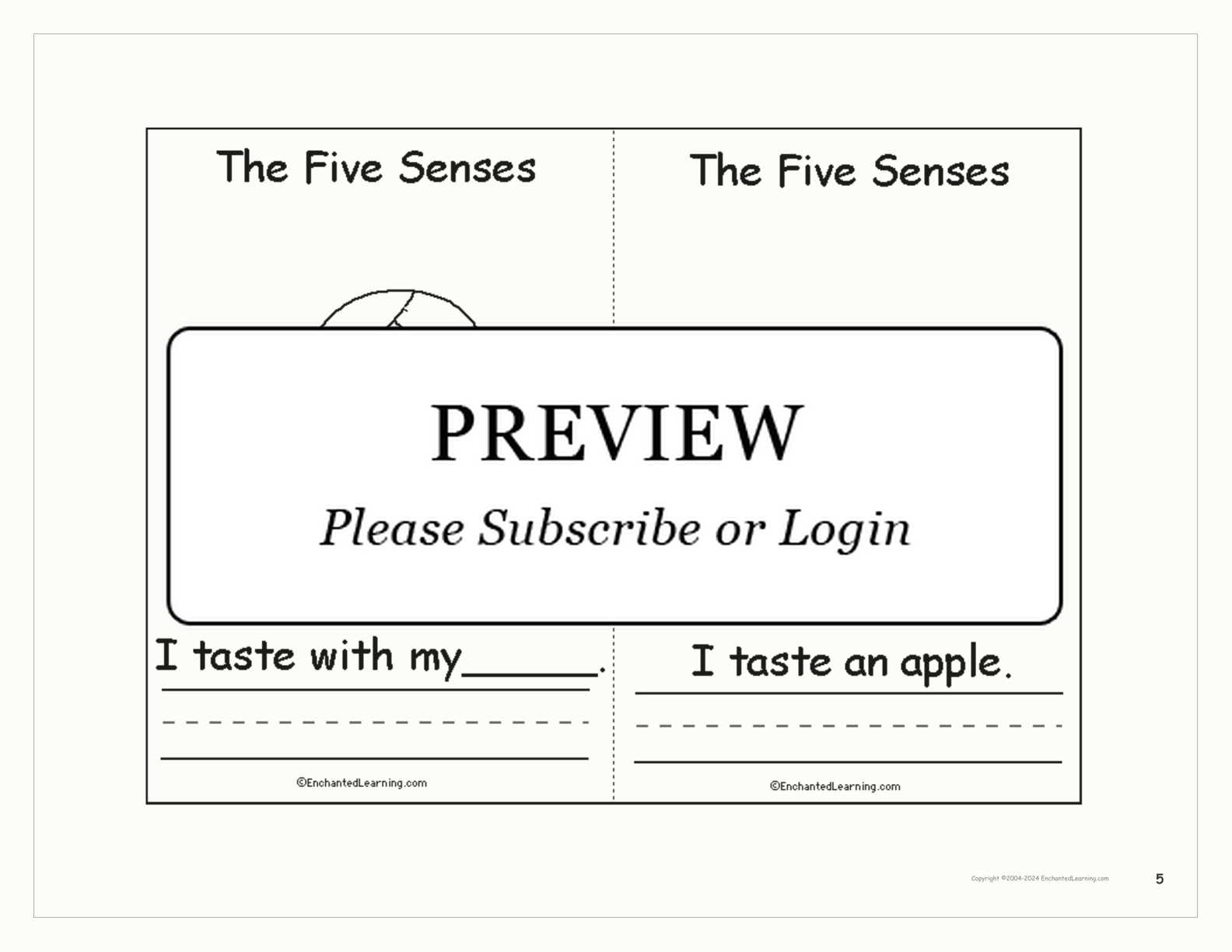The Five Senses - Printable Book interactive worksheet page 5