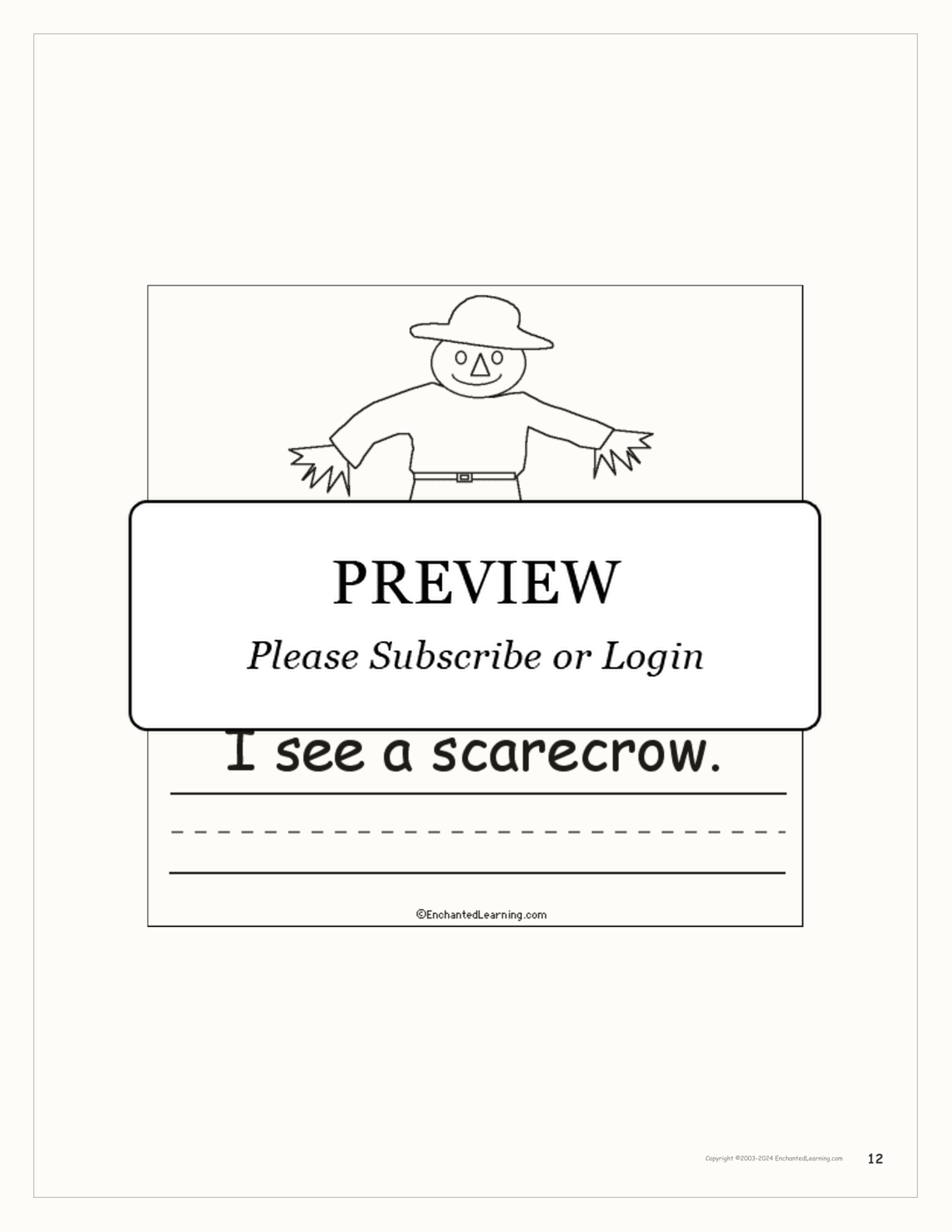 Thanksgiving Early Reader Book interactive printout page 12