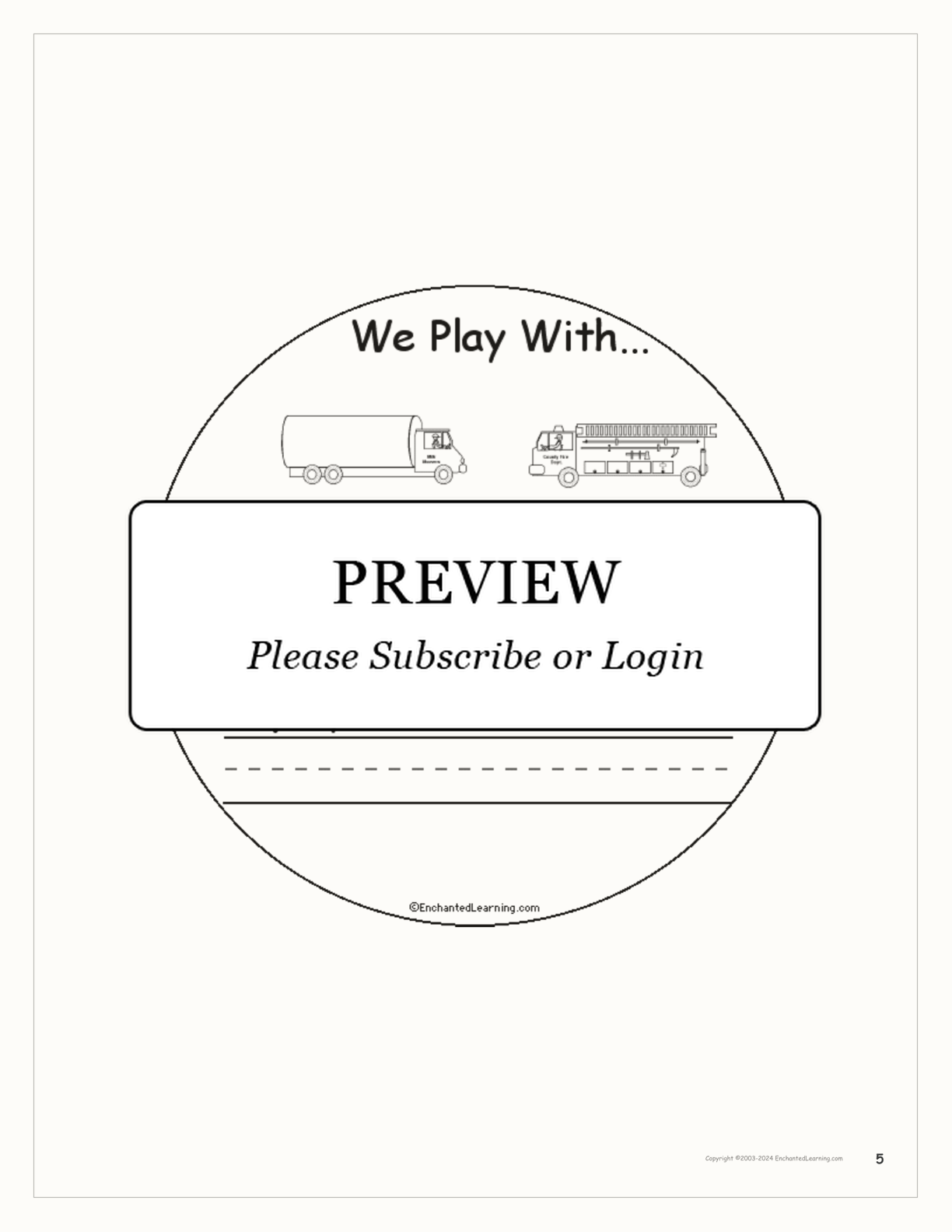 We Play With... Book interactive printout page 5
