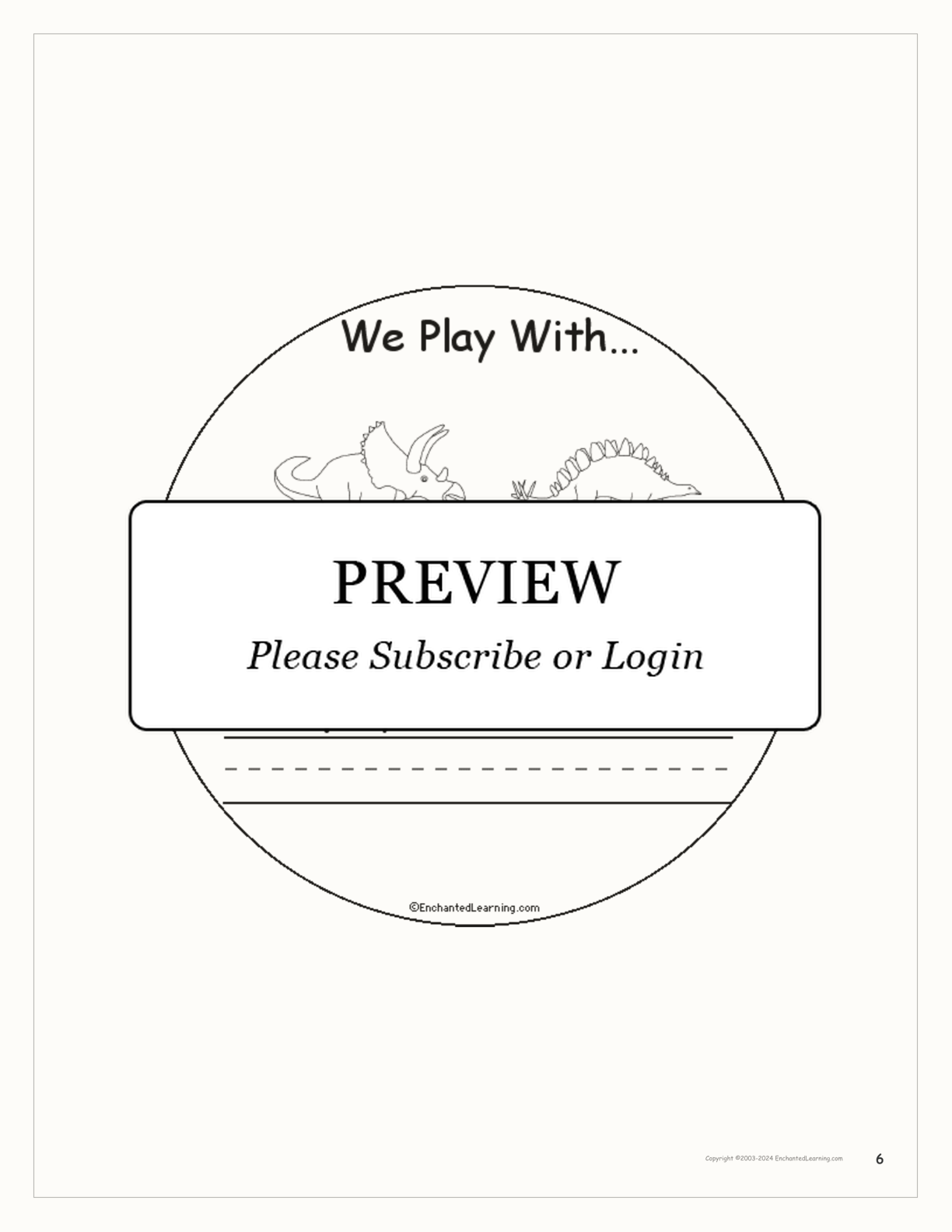 We Play With... Book interactive printout page 6