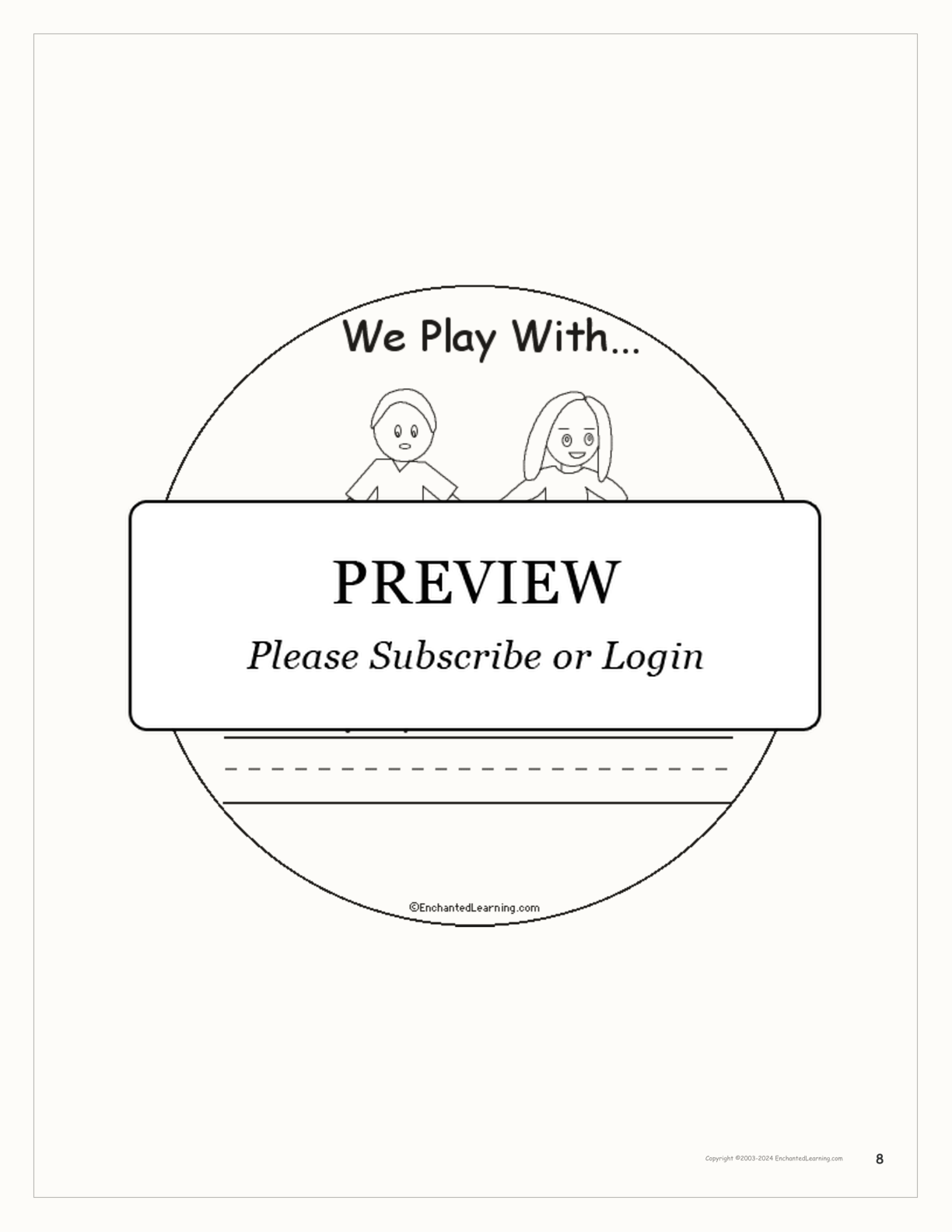 We Play With... Book interactive printout page 8