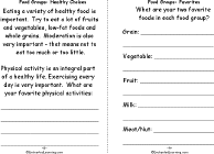 Search result: 'Food Groups, A Printable Book: Healthy Choices, Favorites'